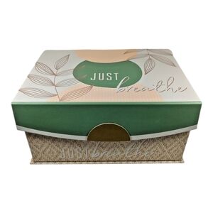 Just Breathe Modern Coastal Gift Organization Storage Box Hook & Loop Closure